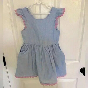 Gap Kids Blue Dress with Pink Polka Dots size Small